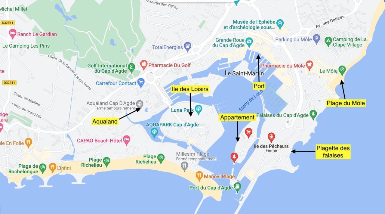 #T2, vue bateau et mer, wifi, 4 pers,piscine,tennis Agde Extérieur photo