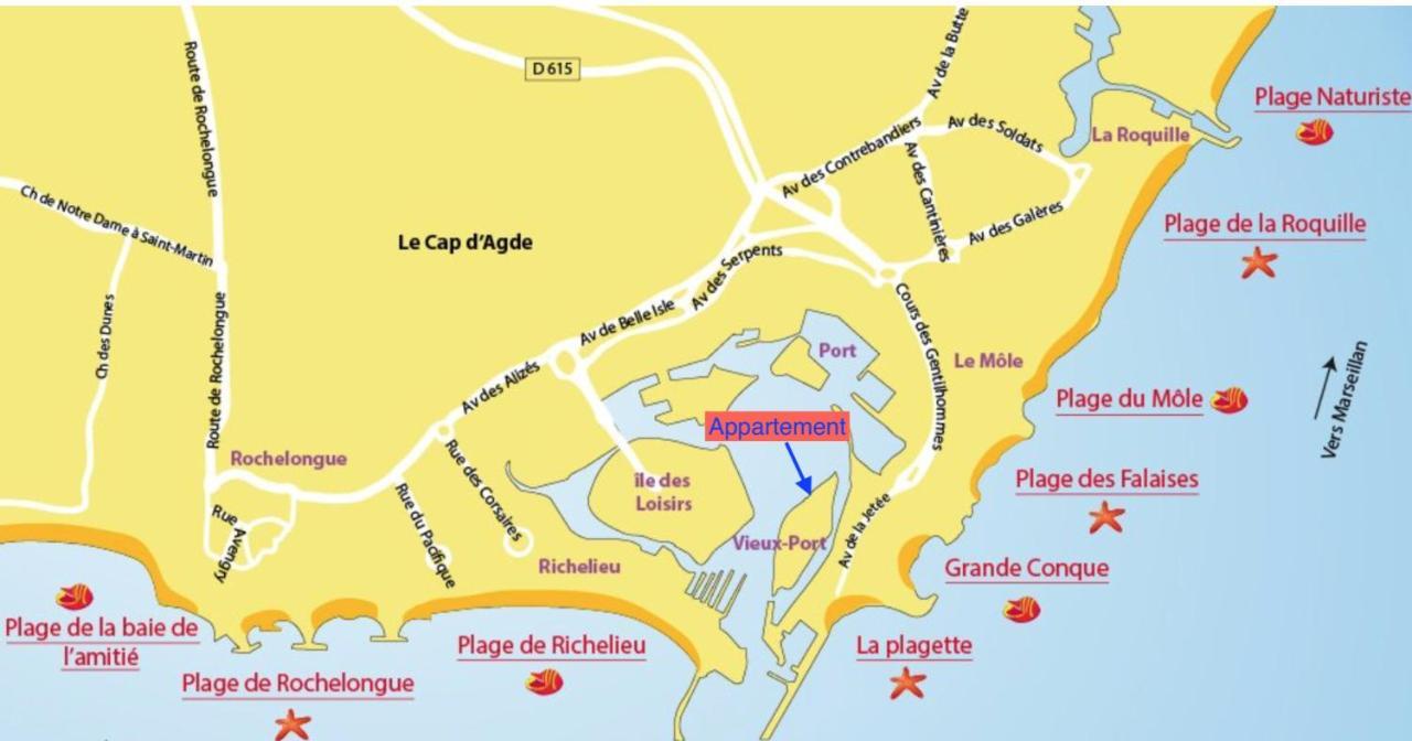 #T2, vue bateau et mer, wifi, 4 pers,piscine,tennis Agde Extérieur photo